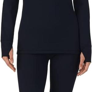 Cuddl Duds Thermal Underwear Long Johns for Women Fleece Lined Cold Weather Base Layer Top and Leggings Bottom Winter Set
