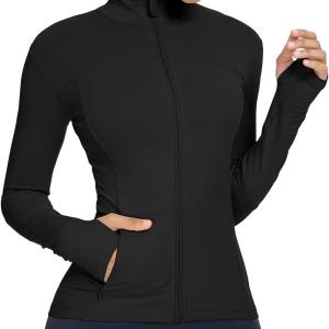 QUEENIEKE Womens Running Jackets Athletic Workout Scrub Jacket Track Full Zip Up Gym for Women Yoga Top
