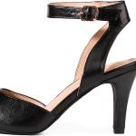 ORIPLALLA Heels for Women Dress Shoes Low Heel Ankle Strap Slingback D'Orsay Non Slip Closed Toe Pumps Wedding Bride