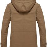 TACVASEN Men's Jacket-Casual Winter Cotton Military Jacket Thicken Hooded Cargo Coat