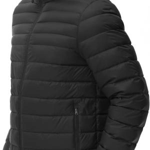ROYAL MATRIX Men's Winter Down Puffer Jacket Packable Lightweight Hooded Down Jacket Warm Windproof Down Puffy Jacket