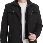 Litteking Men's Winter Pea Coat Casual Woolen Trench Coat Single Breasted Short Wool Jacket