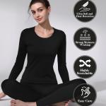 serava Thermal Underwear for Women Long Johns, Base Layer Fleece Lined Top Bottom Set for Cold Weather