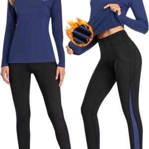 HiZiTi Thermal Underwear for Women Long Johns Set with Fleece Lined Base Layer Suits