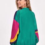SweatyRocks Women's Zip Up Color Block Lightweight Jacket Patchwork Sport Windbreaker Jacket Coat Outerwear