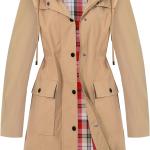 SaphiRose Women's Long Hooded Rain Jacket Outdoor Raincoat Windbreaker