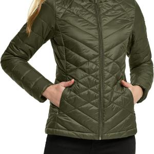 TSLA Women's Lightweight Packable Accent Puffer Jacket, Water-Resistant Winter Coat