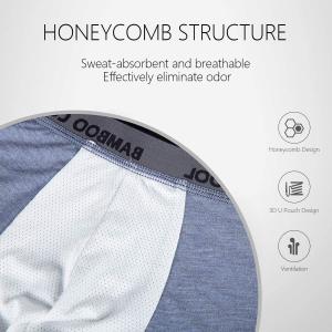 BAMBOO COOL Men’s Underwear boxer briefs Soft Comfortable Bamboo Viscose Underwear Trunks (4 Pack)