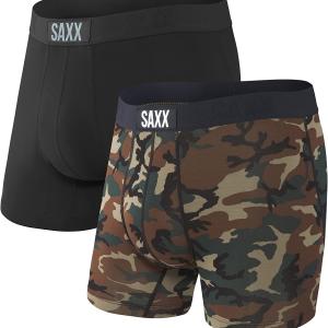 SAXX Men's Underwear – VIBE Super Soft Boxer Briefs with Built-In Pouch Support – Pack of 2, Underwear for Men