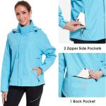 FitsT4 Women's Waterproof Cycling Running Jackets Mesh Lined Rain Jacket Lightweight Bike Windbreaker with Hood