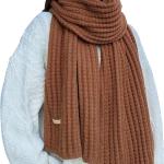 LC&QS Women's Warm Scarf,Rich Solid Colors Winter Scarves ，Super Soft Scarf for Women Winter，Cold Weather Accessories(White)