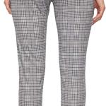 WDIRARA Women's Stretchy Plaid Print Pants Soft Skinny Regular Fashion Leggings