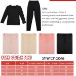 4 Pieces Fleece Lined Thermal Underwear Set for Women Long Johns Base Layer Winter Cold Weather Soft Warm Top Bottom