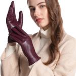 Vislivin Full-Hand Womens Touch screen Gloves Genuine Leather Gloves Warm Winter Texting Driving Glove