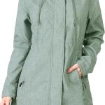 33,000ft Women's Softshell Long Jacket with Hood Fleece Lined Windproof Warm up Waterproof Windbreaker