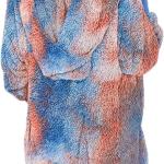 Dokotoo Womens 2023 Winter Long Sleeve Solid Fuzzy Fleece Open Front Hooded Cardigans Jacket Coats Outerwear with Pocket