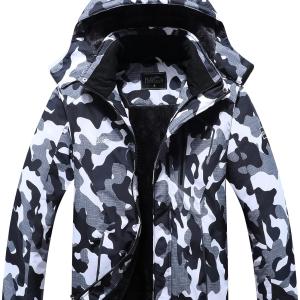 Pooluly Men's Ski Jacket Warm Winter Waterproof Windbreaker Hooded Raincoat Snowboarding Jackets