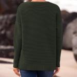 BTFBM Casual Women 2023 Fall Sweater Long Sleeve Ribbed Knit Pullover Loose Crewneck Batwing Split Sweater