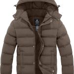 Wantdo Men's Hooded Winter Coat Warm Puffer Jacket Thicken Cotton Coat with Removable Hood