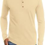 NITAGUT Mens Fashion Casual Front Placket Basic Long/Short Sleeve Henley T-Shirts