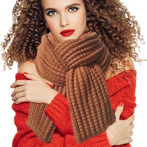 Boaisdus Winter Chunky Knit Scarfs Women's Thick Warm Knit Scarves Soft Long Chunky Knitted Scarf for Outddor Men & Women