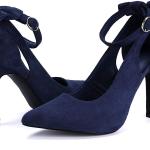 Fashare Womens High Heels Bow Tie Back Sexy Stiletto Ankle Strap Wedding Dress Pumps Shoes