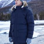 JAWERU Men's Long Winter Warm Coats Insulated Fleece Parka Jacket Windproof Padded Puffy Coat with Removable Fur Hood
