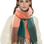 ZENUTA Women's Fall Winter Scarf Long Plaid Scarf Warm Soft Chunky Large Blanket Wrap Shawl Scarves Oversized Scarves Gift
