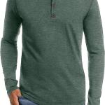 NITAGUT Mens Fashion Casual Front Placket Basic Long/Short Sleeve Henley T-Shirts