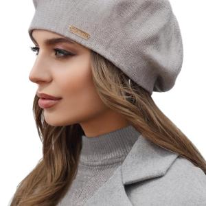 Braxton Wool Beret Hat - Warm Lined Crochet Angora Knit Berets - French Paris Hat for Women