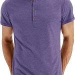 NITAGUT Mens Fashion Casual Front Placket Basic Long/Short Sleeve Henley T-Shirts