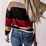 Dokotoo Fall Sweaters Round Neck Striped Cute Winter Pullover Sweaters for Women Trendy 2023 Drawstring