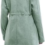 33,000ft Women's Softshell Long Jacket with Hood Fleece Lined Windproof Warm up Waterproof Windbreaker