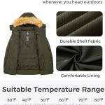 Wantdo Men's Winter Puffer Jacket Thicken Winter Coat Warm Padded Jacket with Hood