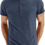 NITAGUT Mens Fashion Casual Front Placket Basic Long/Short Sleeve Henley T-Shirts