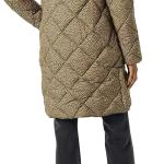 Essentials Women's Heavyweight Diamond Quilted Knee Length Puffer Coat