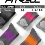 FITRELL 4 Pack Women's Merino Wool Hiking Socks Wicking Cushioned Warm Thermal Walking Boot Crew Socks