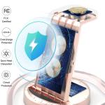 Wireless Charging Station, 3 in 1 Wireless Charger for iPhone 14/13/12/11/Pro/Max/SE/XS/XR/X/8 Plus/8, Fast Wireless Charging Stand Dock for Apple Watch Series & Airpods(with Adapter)