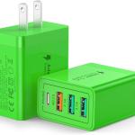 [2 Pack] USB-C Wall Charger, 40W Durable 4Port QC+PD 3.0 Power Adapter, Double Fast Plug Charging Block for iPhone 14/14 Pro/14 Pro Max/14 Plus/13/12/11, XS/XR/X, Watch Series 8/7 Cube(White)