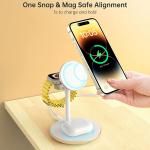 3 in 1 Wireless Charging Station for Apple Devices, Standard 15W Fast Wireless QC3.0 Adapter for iPhone 14 13 12 Pro Max/Plus/Pro/Mini,iWatch Ultra/8/7/SE/6/5/4/3/2,AirPods